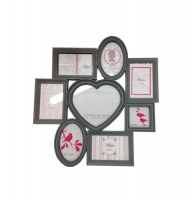 Cadre photo pêle-mêle pour 8 photos - romance - 50.5 x 49 x 2 cm -