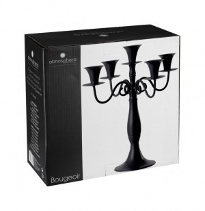 Bougeoir à 5 têtes - 36 x 30 cm - noir