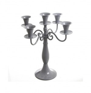 Bougeoir à 5 têtes - 36 x 30 cm - gris