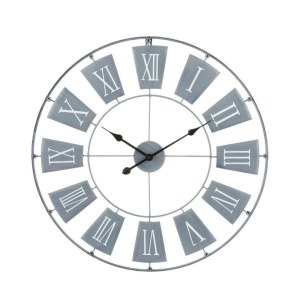 Pendule murale - 76 x 4.5 x 76 cm - métal - gris clair