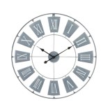 Pendule murale - 76 x 4.5 x 76 cm - métal - gris clair