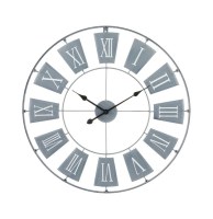 Pendule murale - 76 x 4.5 x 76 cm - métal - gris clair