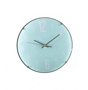 Pendule murale - 27 x 4.8 cm - plastique - bleu