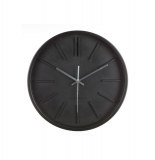 Pendule murale design minimaliste - 35.5 x 4.8 cm - plastique - noir