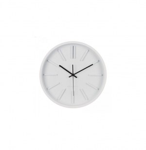 Pendule murale design minimaliste - 35.5 x 4.8 cm - plastique - blanc