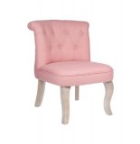 Fauteuil - calixte - 46 x 49 x 58 cm - pin et polyester - rose clair