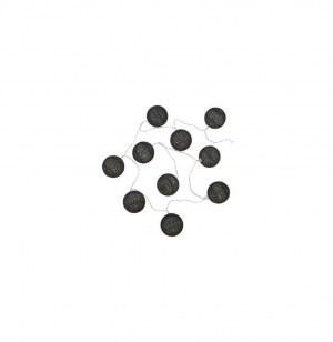Guirlande 10 boules led - 165 x d 6 cm - noir