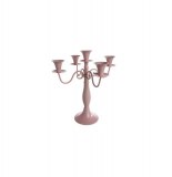 Bougeoir à 5 têtes - 36 x 30 cm - fer - rose