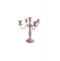 Bougeoir à 5 têtes - 36 x 30 cm - fer - rose