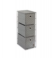 Meuble 3 tiroirs - 18 x 25 x 49 cm - polypropylène et acier - gris