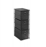 Meuble 3 tiroirs - 18 x 25 x 49 cm - polypropylène et acier - noir