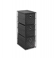 Meuble 3 tiroirs - 18 x 25 x 49 cm - polypropylène et acier - noir