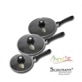 Poêles revêtement pierre 20,24 et 28 cm - lot de 3 - schumann profes