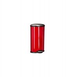 Poubelle ovale - 30l - acier inoxydable - rouge