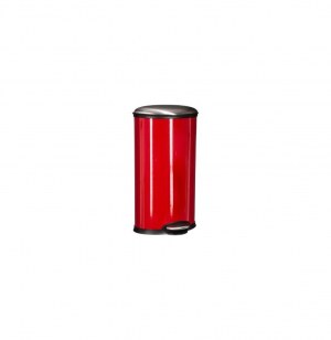 Poubelle ovale - 30l - acier inoxydable - rouge