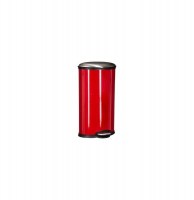 Poubelle ovale - 30l - acier inoxydable - rouge
