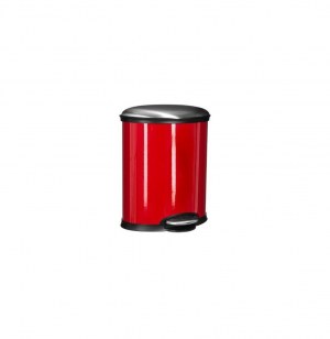 Poubelle ovale - 20l - acier inoxydable - rouge