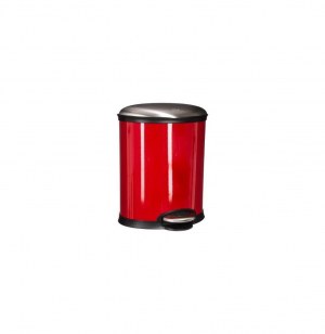 Poubelle ovale - 6l - acier inoxydable - rouge
