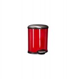 Poubelle ovale - 6l - acier inoxydable - rouge