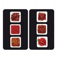 Planches à découper en verre - lot de 2 couvre plaques universels -