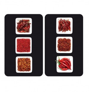 Planches à découper en verre - lot de 2 couvre plaques universels -