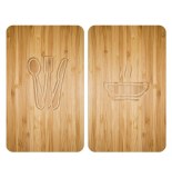 Planches à découper en verre - lot de 2 couvre plaques universels -