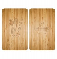 Planches à découper en verre - lot de 2 couvre plaques universels -