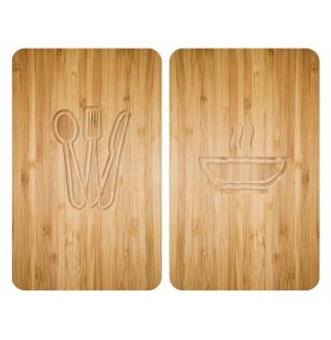 Planches à découper en verre - lot de 2 couvre plaques universels -