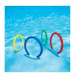 Lot de 4 anneaux - 12 cm - jeux piscine - intex