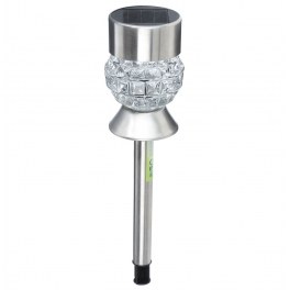 Balise solaire - 34 cm - inox et verre