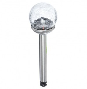 Balise solaire - 37 cm - inox et verre
