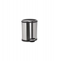 Poubelle ovale - 6l - acier inoxydable - silver