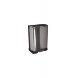 Poubelle ovale - 50l - acier inoxydable - silver