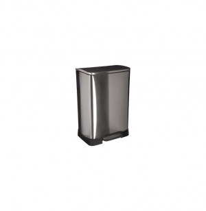 Poubelle ovale - 50l - acier inoxydable - silver