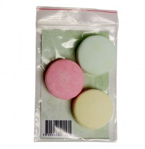 Lot de 3 macarons en plâtre sans soucoupe - 4 cm - plâtre