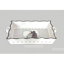 Plat à four - félin - 35 cm x 19,5 cm