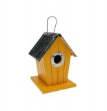 Nichoir - bois et métal - jaune