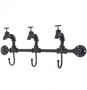 Patère mural - 3 crochets - robinet