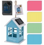 Abri oiseau avec éclairage solaire - 10 x 10 x 14,5 cm - vert