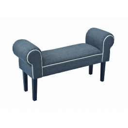 Banquette norset - 100 x 30 x 53 cm - gris et blanc
