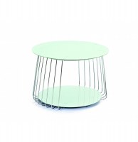 Table basse riva - 70 x 50 cm - verre - blanc