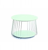 Table basse riva - 70 x 50 cm - verre - blanc