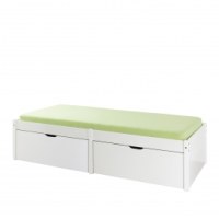 Lit multi-rangements lausanne - 96 x 209 x 48 cm - blanc