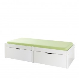 Lit multi-rangements lausanne - 96 x 209 x 48 cm - blanc