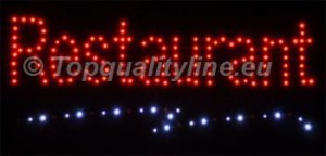 Enseigne LED " Restaurant " 55x31 cm