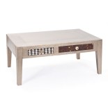 Table basse noida 2 tiroirs - 110 x 70 x 45 cm - métal - gris