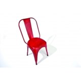 Chaises aix - lot de 4 - 50 x 44 x 93,5 cm - métal - rouge