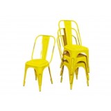 Chaises aix - lot de 4 - 50 x 44 x 93,5 cm - métal - jaune