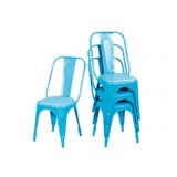 Chaises aix - lot de 4 - 50 x 44 x 93,5 cm - métal - turquoise
