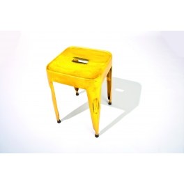 Tabouret melange - lot de 4 - 33 x 33 x 46 cm - métal - jaune